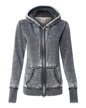 8913 J America Womens Zen Fleece Full-Zip Hooded Sweatshirt