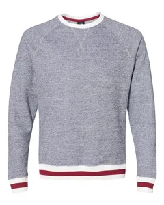 J America 8702 Peppered Fleece Crewneck Sweatshirt
