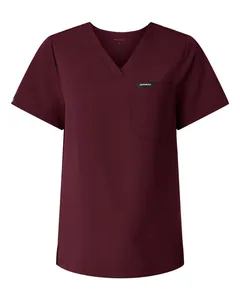 W10001 Jaanuu Womens Rhena Essential 1-Pocket Scrub V-Neck Top