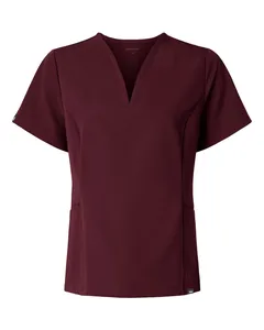 W10003 Jaanuu Womens Calix Fit & Flare Scrub V-Neck Top
