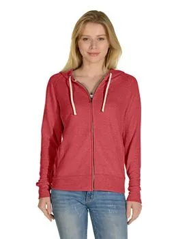 Jerzees 92WR Womens Snow Heather French Terry Full-Zip Hooded Sweatshirt