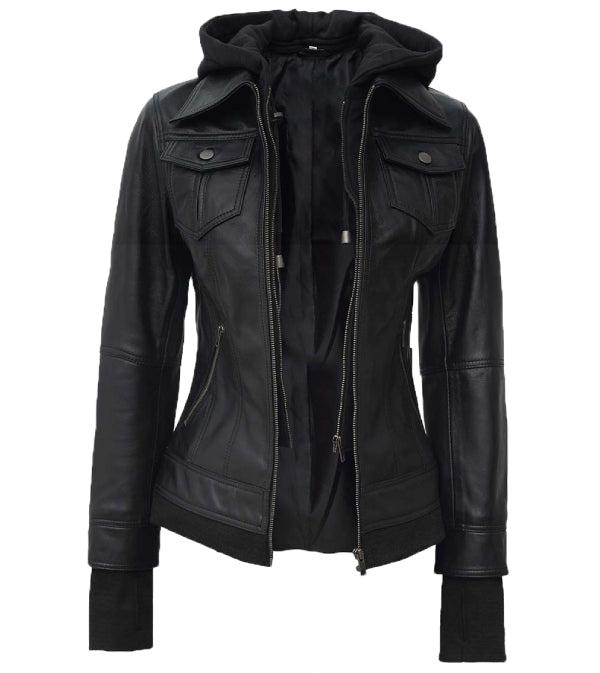 Womens Asymmetrical Black Leather Jacket - Paragon Jackets