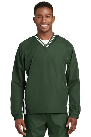 Sport-Tek JST62 Tipped V-Neck Raglan Wind Shirt.