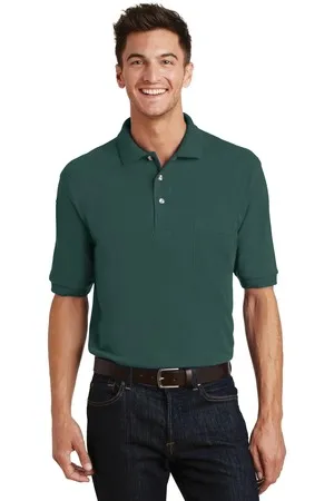 Port Authority K420P Heavyweight Cotton Pique Polo with Pocket.