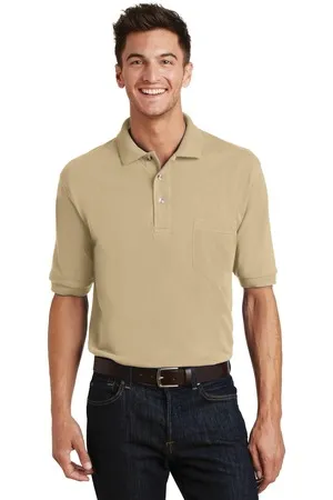 Port Authority K420P Heavyweight Cotton Pique Polo with Pocket.