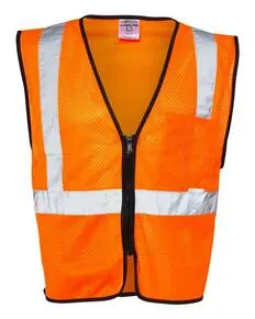 Kishigo 1537-1538 Double-Pocket Zippered Economy Class 2 Vest