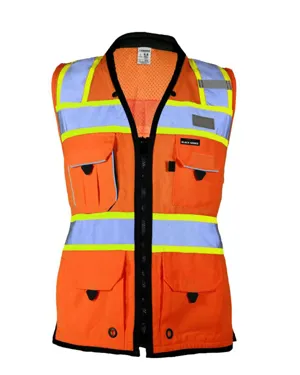 Kishigo S5021-5022 Premium Black Series Womens Heavy Duty Surveyors Vest