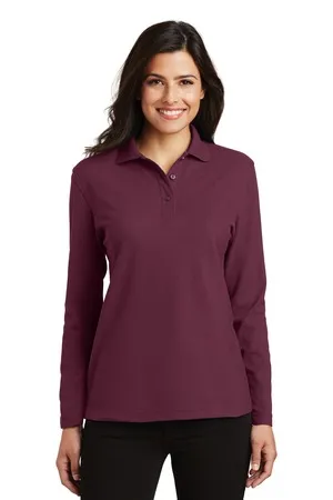 Port Authority L500LS Ladies Silk Touch Long Sleeve Polo.