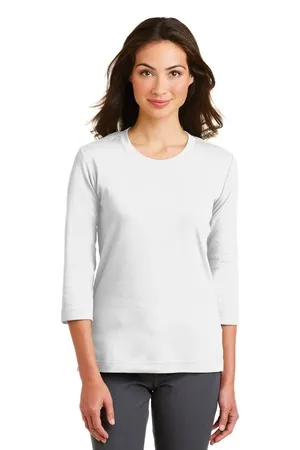 Port Authority L517 Ladies Modern Stretch Cotton 3/4-Sleeve Scoop Neck Shirt.