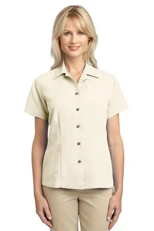 Port Authority L536 Ladies Patterned Easy Care Camp Shirt.
