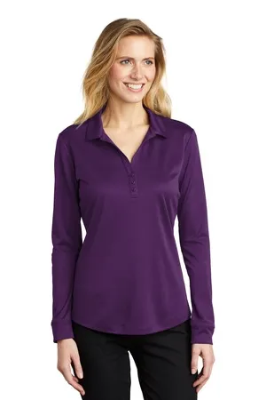 Port Authority L540LS Ladies Silk Touch Performance Long Sleeve Polo.