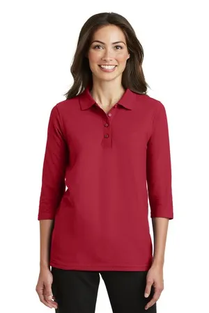 Port Authority L562 Ladies Silk Touch 3/4-Sleeve Polo.