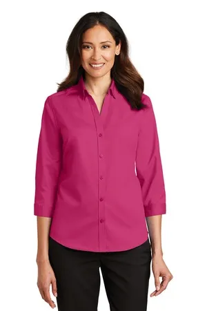 Port Authority L665 Ladies 3/4-Sleeve SuperPro Twill Shirt.
