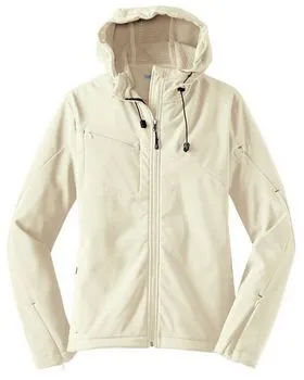 Port Authority L706 Ladies Textured Hooded Soft Shell Jacket.