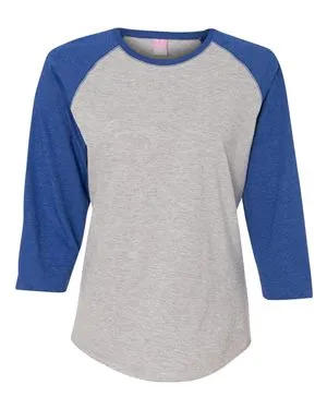 3530 LAT Womens Baseball Fine Jersey Three-Quarter Sleeve Tee