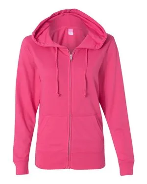 LAT 3763 Womens Zip French Terry Hoodie