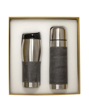 Leeman LG-9370 Casablanca Thermal Bottle And Tumbler Gift Set