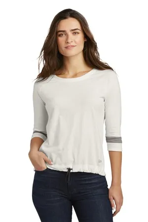 LNEA136 New Era Ladies Tri-Blend 3/4-Sleeve Tee