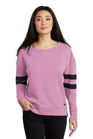 LNEA513 New Era Ladies Tri-Blend Fleece Varsity Crew