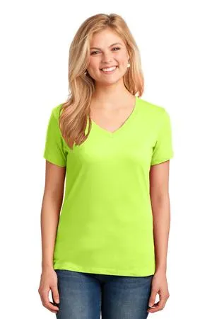 Port & Company LPC54V Ladies Core Cotton V-Neck Tee.