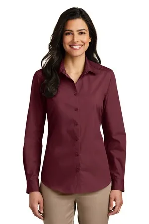 Port Authority LW100 Ladies Long Sleeve Carefree Poplin Shirt.