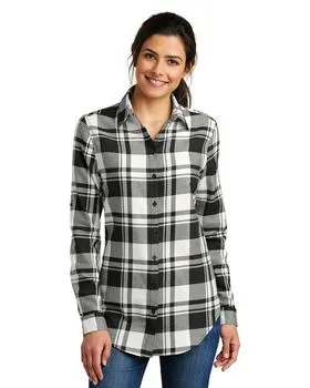 Port Authority LW668 Ladies Plaid Flannel Tunic .