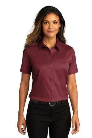 Port Authority LW809 Ladies Short Sleeve SuperPro React Twill Shirt.