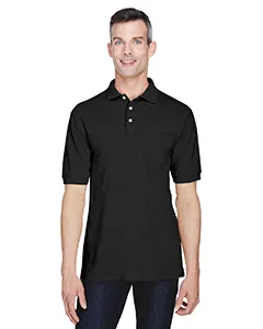M265P Harriton Mens 5.6 oz. Easy Blend Polo with Pocket