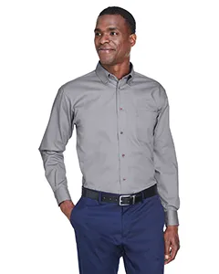 Harriton M500 Mens Easy Blend Long-Sleeve Twill Shirt with Stain-Release