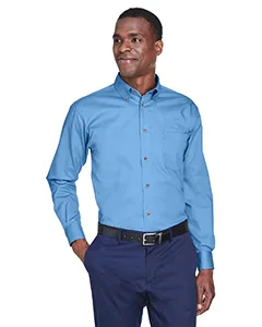Harriton M500 Mens Easy Blend Long-Sleeve Twill Shirt with Stain-Release