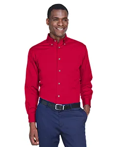 Harriton M500 Mens Easy Blend Long-Sleeve Twill Shirt with Stain-Release