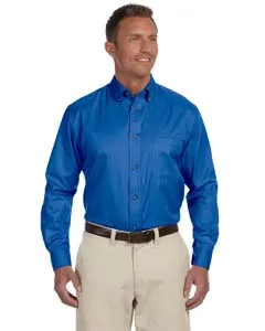 M500T Harriton Mens Tall Easy Blend Long-Sleeve Twill Shirt with Stain-Release