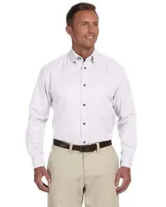 Harriton M500T Mens Tall Easy Blend Long-Sleeve Twill Shirt with Stain-Release