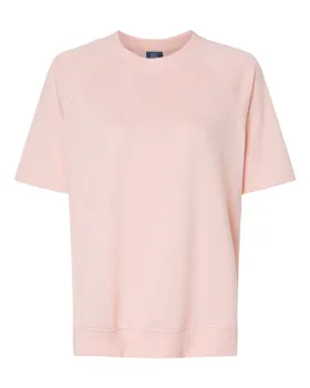 MV Sport W23711 Womens French Terry Short Sleeve Crewneck Pullover
