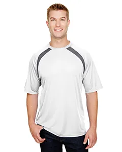 A4 N3001 Mens Spartan Short Sleeve Color Block Crew Neck T-Shirt