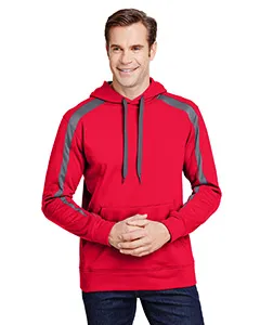 A4 N4004 Mens Spartan Tech-Fleece Color Block Hooded Sweatshirt