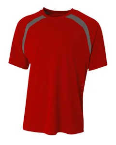 NB3001 A4 Boys Spartan Short Sleeve Color Block Crew Neck T-Shirt