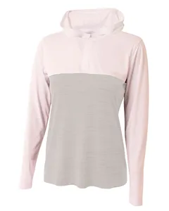 A4 NW4013 Ladies Slate Quarter-Zip Hooded Sweatshirt