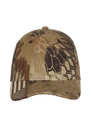 Outdoor Cap CWF305 Camo with Flag Visor Cap