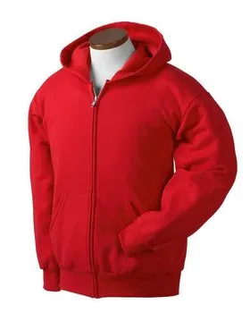 Hanes P480 Youth EcoSmart 50/50 Full-Zip Hooded Sweatshirt