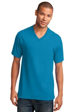 Port & Company PC54V Core Cotton V-Neck Tee.