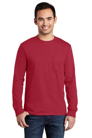 Port & Company PC61LSP - Long Sleeve Essential Pocket Tee.