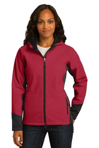 Port Authority L319 Ladies Vertical Hooded Soft Shell Jacket.