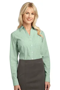 Port Authority L639 Ladies Plaid Pattern Easy Care Shirt.