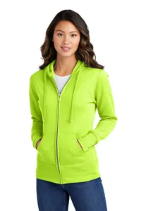 Port & Company LPC78ZH Ladies Core Fleece Full-Zip Hooded Sweatshirt.
