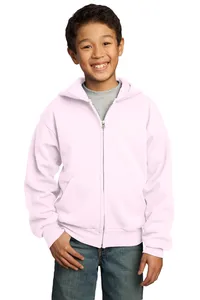Port & Company PC90YZH - Youth Core Fleece Full-Zip Hooded Sweatshirt.