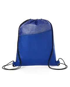 Prime Line BG175 Hexagon Pattern Non-Woven Drawstring Backpack