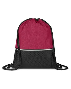 Prime Line BG188 Crosshatch Heather Drawstring Backpack