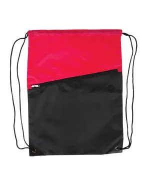 Prime Line BG209 Two-Tone Poly Drawstring Backpack With Zipper