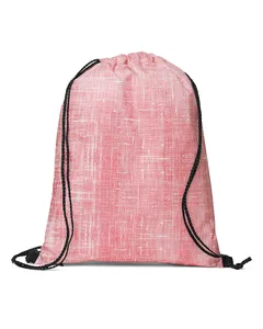 Prime Line BG217 Denim Pattern Non-Woven Drawstring Backpack